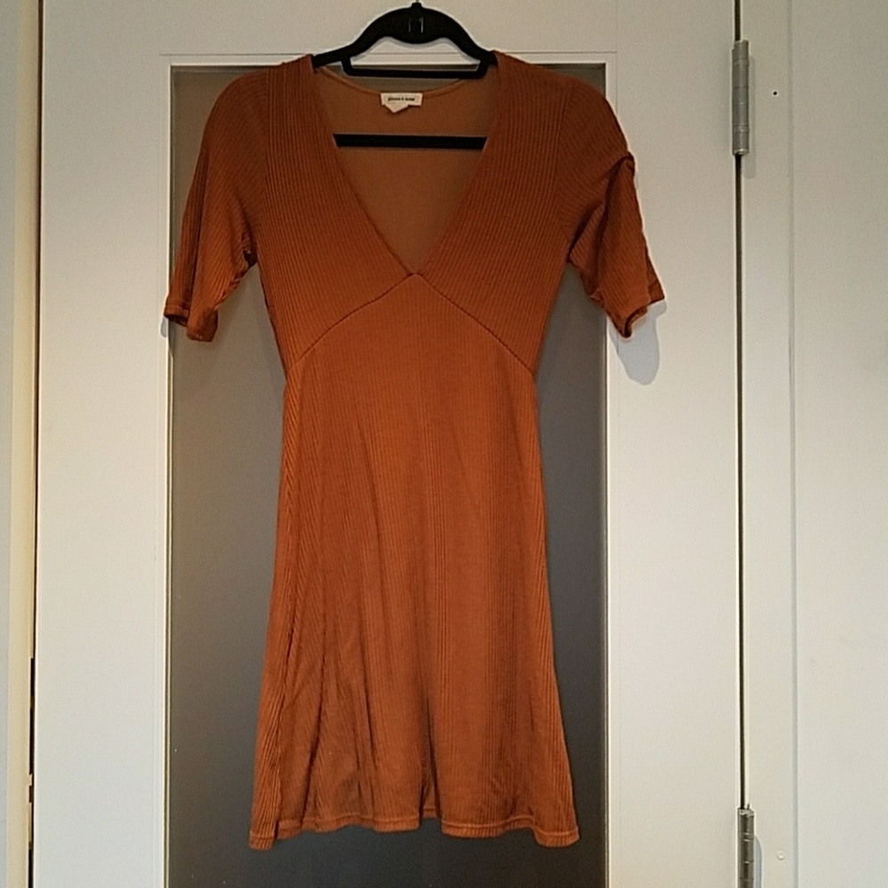 Urban Outfitters Ribbed Low Cut Dress